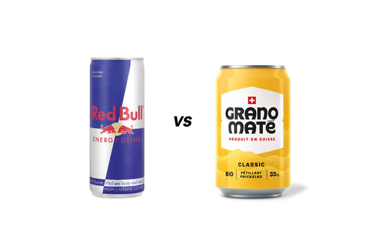 Canette de RedBull vs canette de Grano Maté Classic BIO