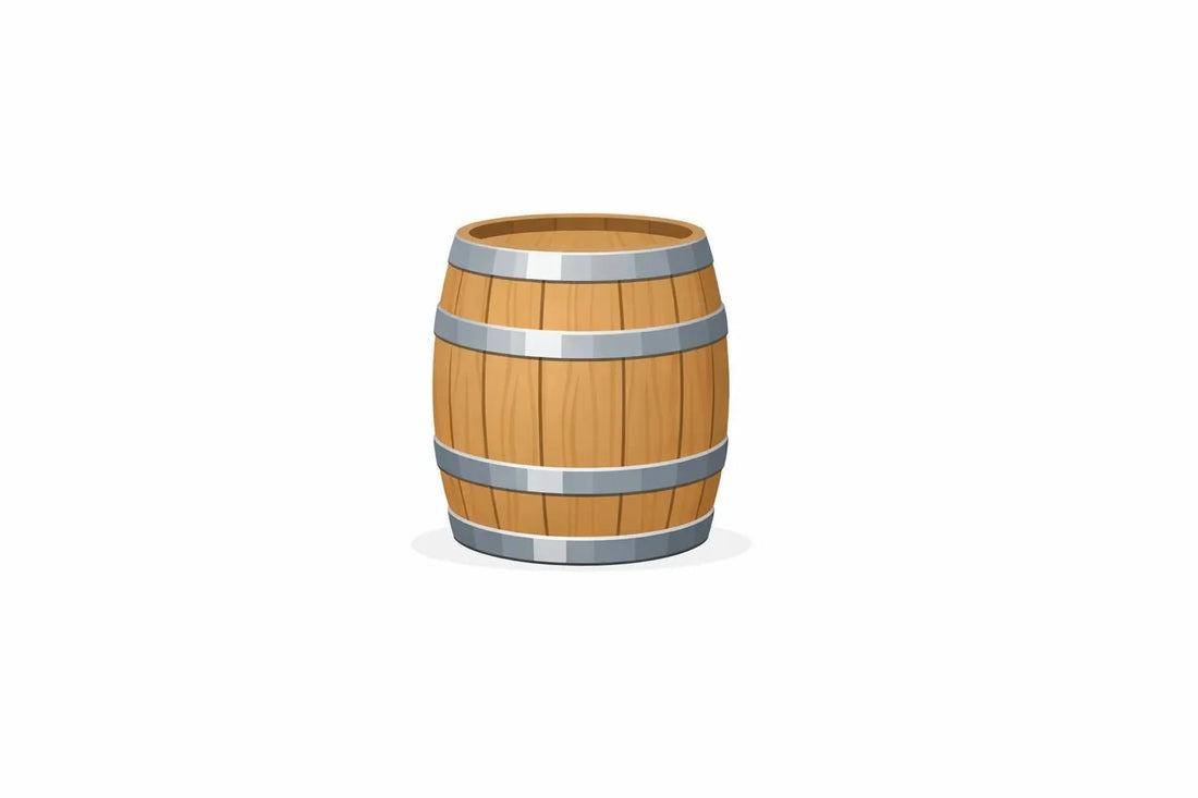 Illustration minimaliste d'un fût maté en bois pour café. Achat fûts maté pour café à Vevey.